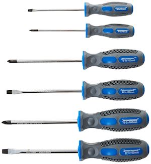 Screwdriver Set Slotted & Phillips 6-Pieces-Bicoloured